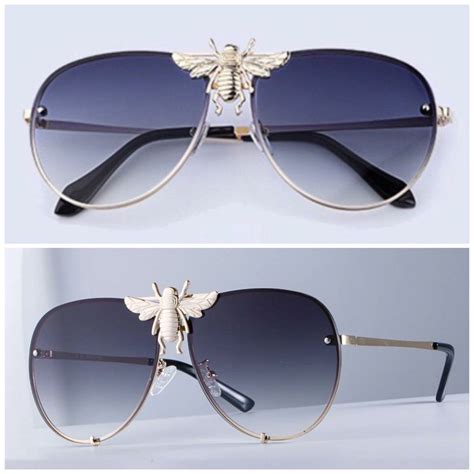 gucci glasses with bumble bee|Gucci unisex aviator sunglasses.